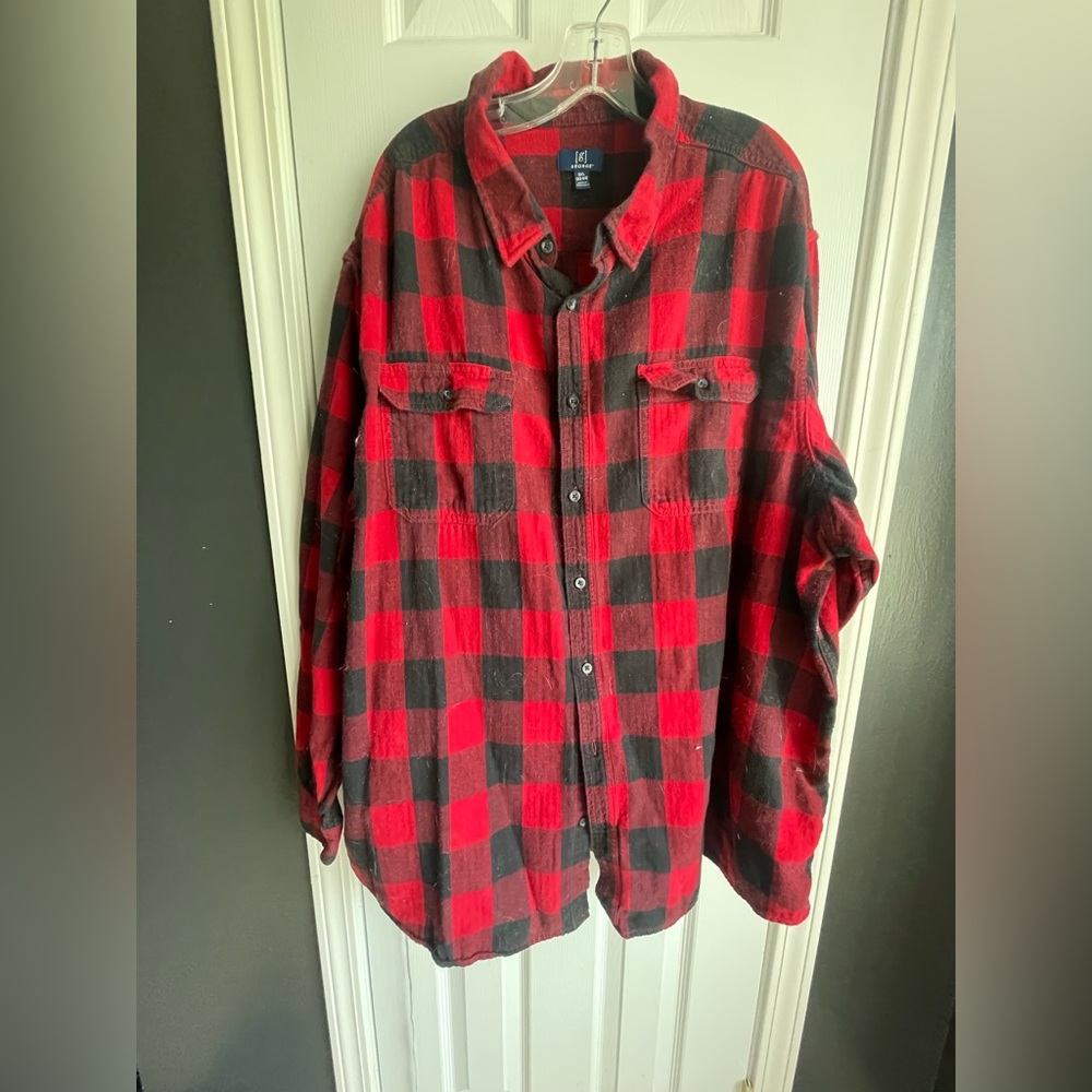 George Red and Black Checkered Men's Flannel Shirt